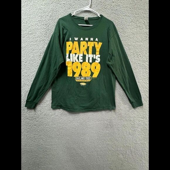 Shirt L Green I Wanna Party Like It’s 1989 Smack Apparel cotton - Picture 1 of 11